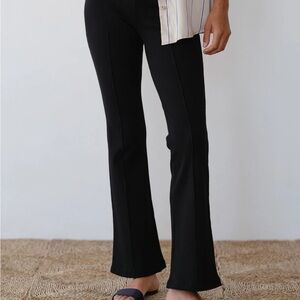 Women's Black Tall Flared Knit Pants